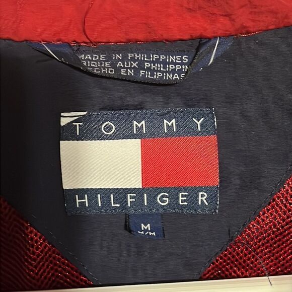 🔥 Vintage TOMMY HILFIGER Hooded Nylon Windbreaker Jacket - EXCELLENT - Men Sz M - Picture 6 of 16